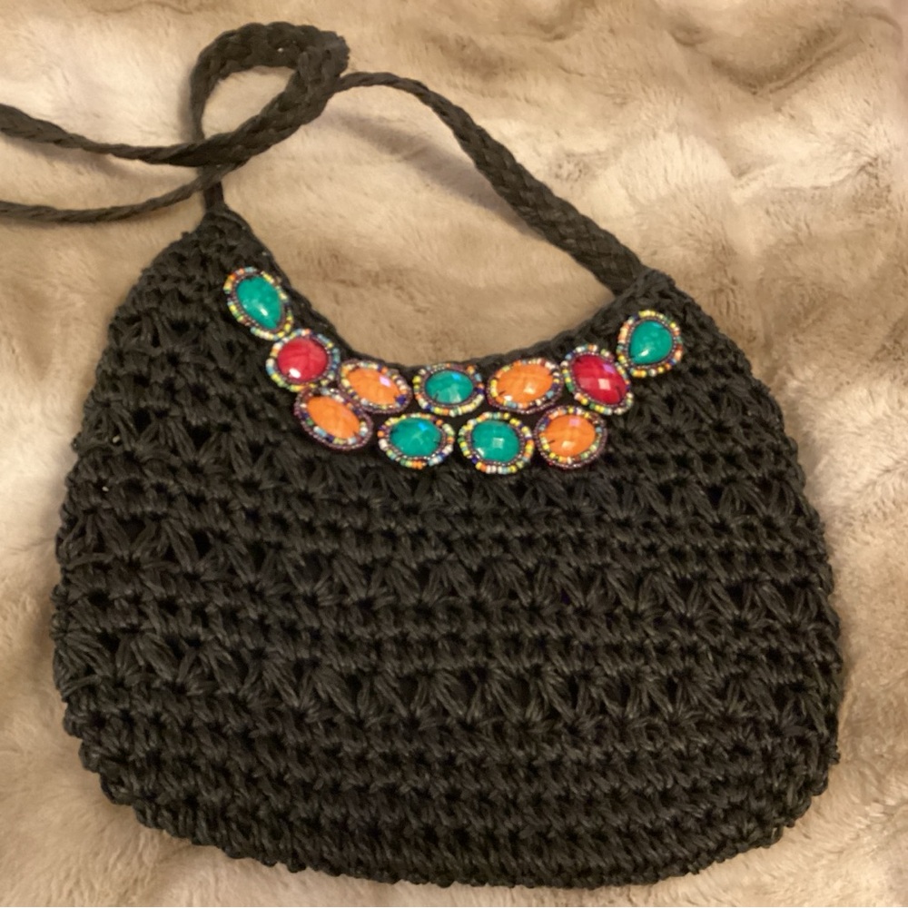 Bejeweled Straw bag